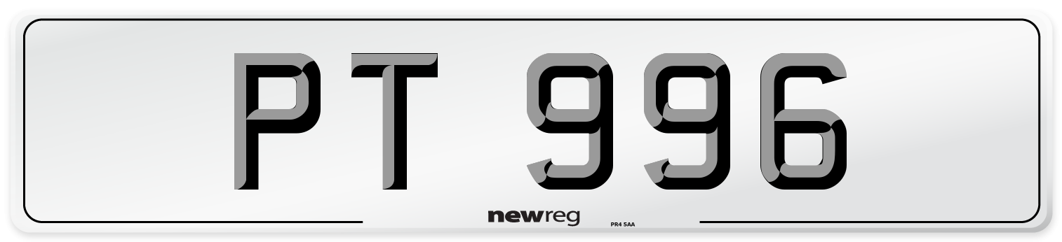 PT 996 Number Plate from New Reg
